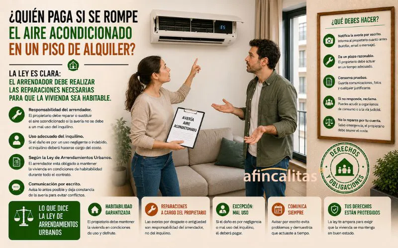 ¿Quién paga si se rompe el aire acondicionado en un piso de alquiler?