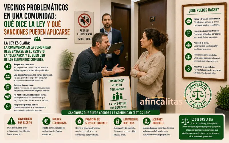 vecinos problemáticos en una comunidad