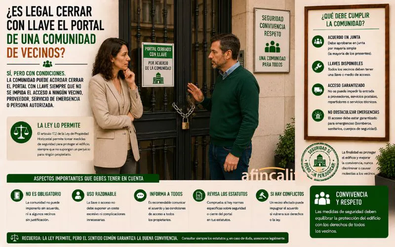 cerrar con llave el portal