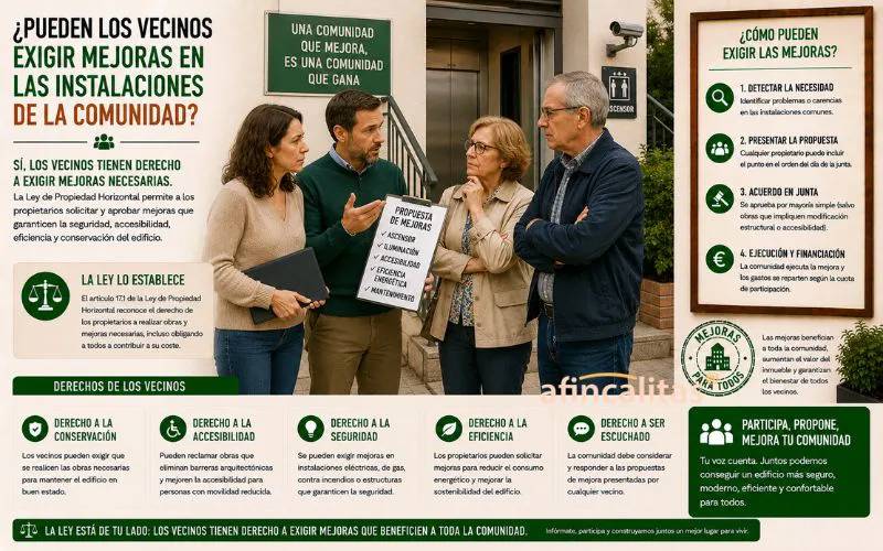 mejoras en las instalaciones de una comunidad
