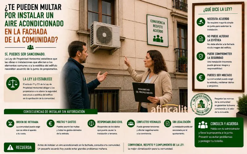 aire acondicionado en la fachada