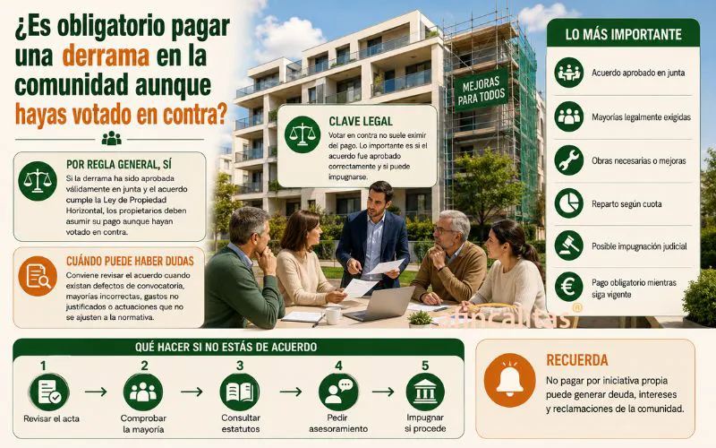 pagar una derrama en la comunidad
