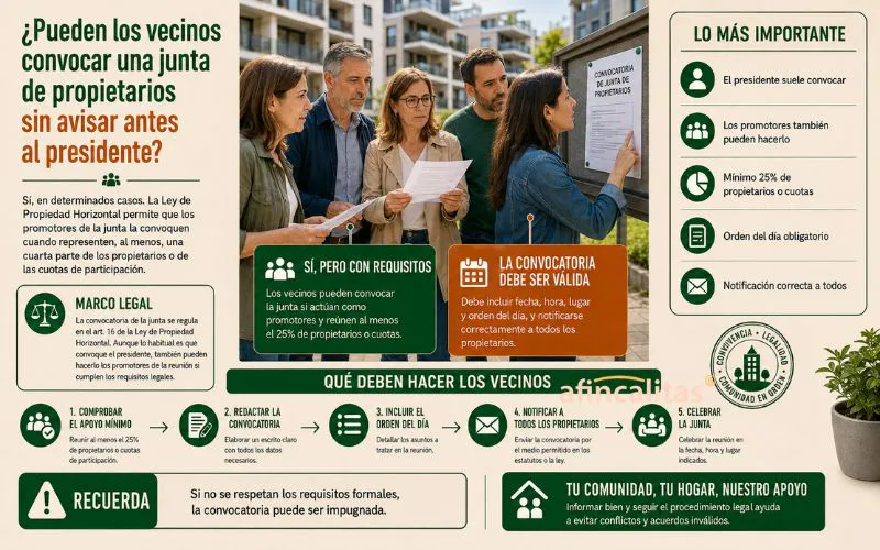 convocar una junta de propietarios