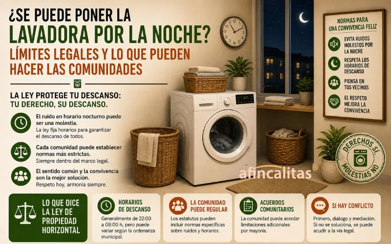 ¿Se puede poner la lavadora por la noche? Límites legales y lo que pueden hacer las comunidades