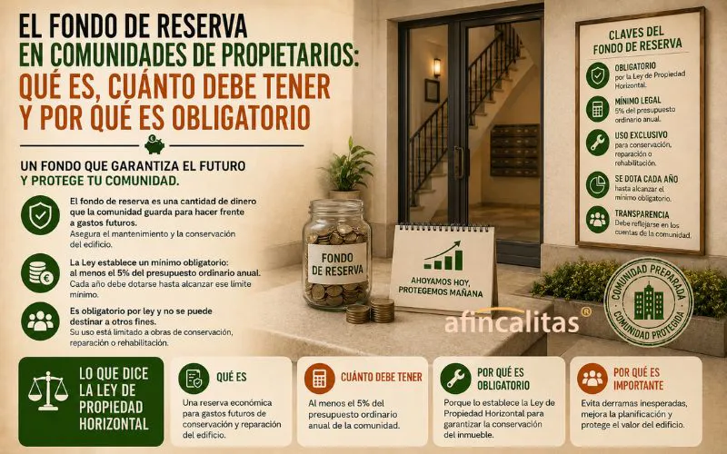 El fondo de reserva en comunidades de propietarios: qué es, cuánto debe tener y por qué es obligatorio
