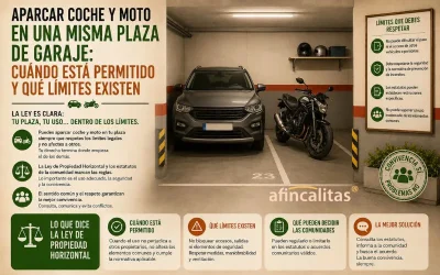 Aparcar coche y moto en una misma plaza de garaje: cuándo está permitido y qué límites existen