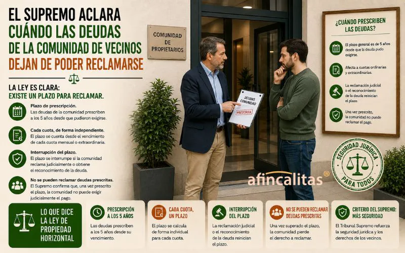 El Supremo aclara cuándo las deudas de la comunidad de vecinos dejan de poder reclamarse