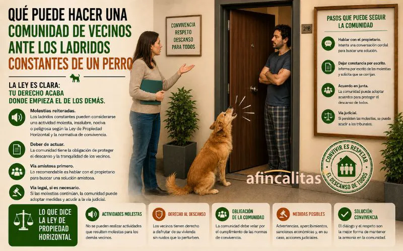 Qué puede hacer una comunidad de vecinos ante los ladridos constantes de un perro