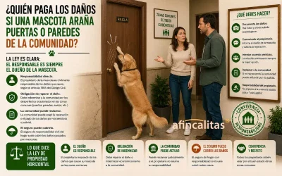 ¿Quién paga los daños si una mascota araña puertas o paredes de la comunidad?
