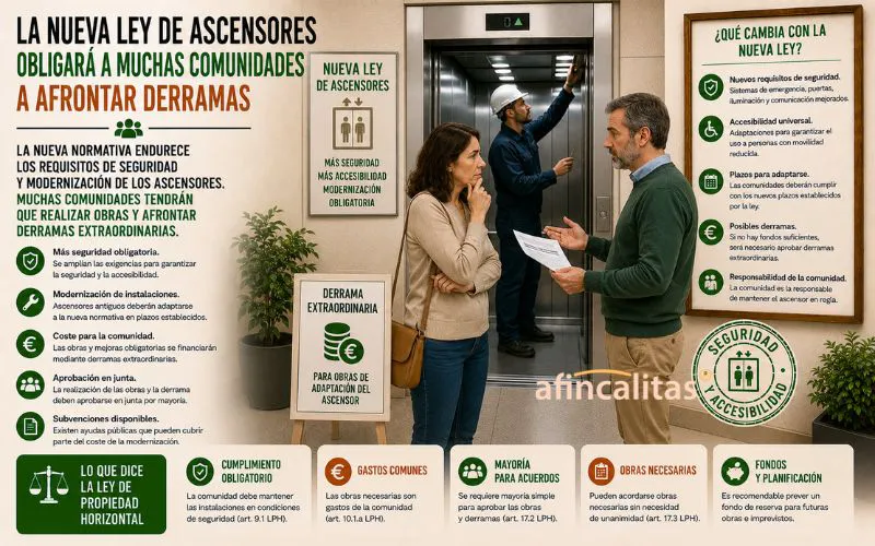 La nueva ley de ascensores obligará a muchas comunidades a afrontar derramas