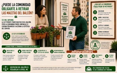 macetas en el balcón de una comunidad
