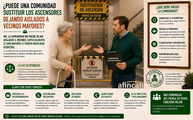 sustituir ascensores en una comunidad