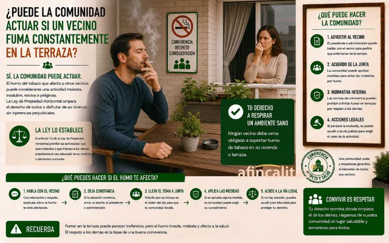 fumar en la terraza comunidad