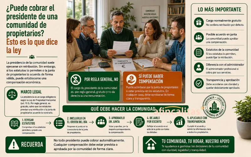 sueldo presidente de la comunidad