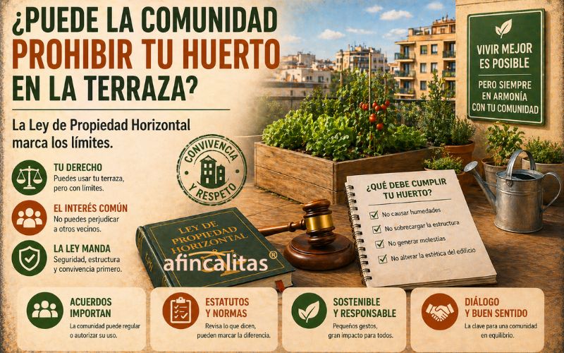 Huertos en terrazas comunitarias: ¿puede la comunidad prohibirlos? Lo que dice la Ley de Propiedad Horizontal
