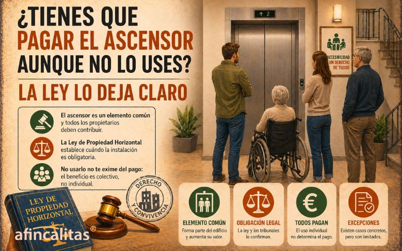 ¿Tienes que pagar el ascensor aunque no lo uses? La ley lo deja claro