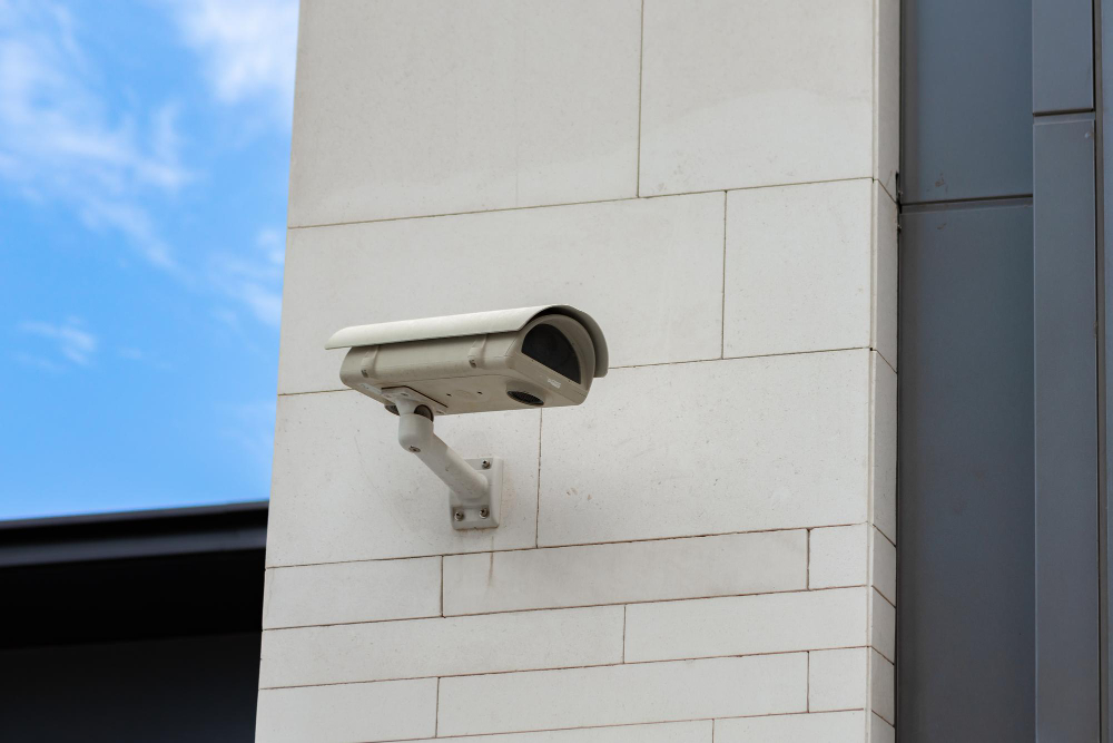 camara-vigilancia-incorporada-muro-piedra-edificio Gestión de seguridad